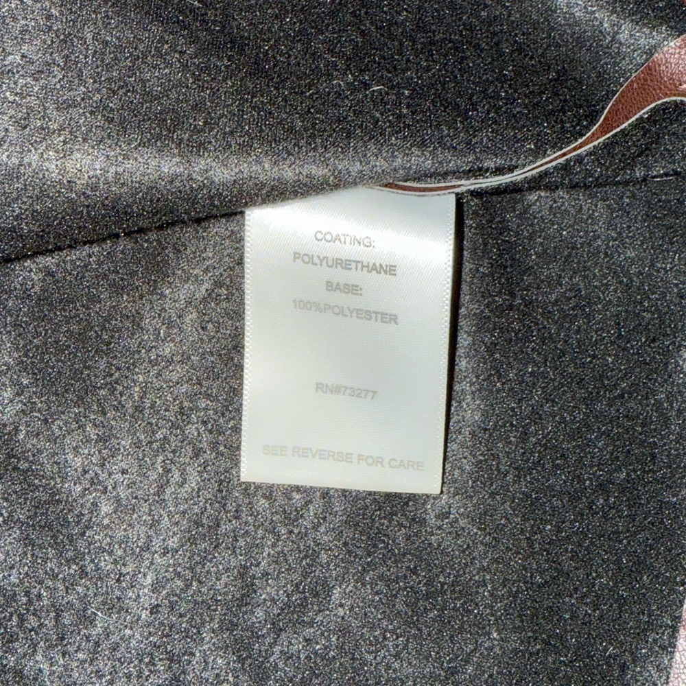 Nine West Women Large Skirt Chocolate Brown Midi Slit Pleather Sexy Business - Picture 6 of 6